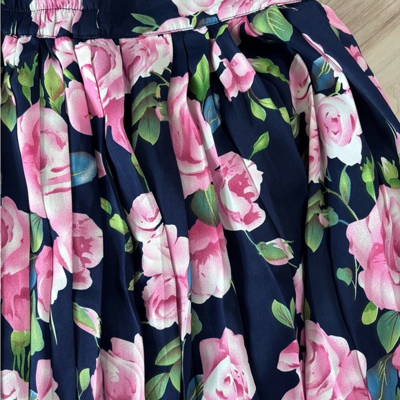 Floral Pleated Skirt - Pink and Navy - Picture 3 of 3